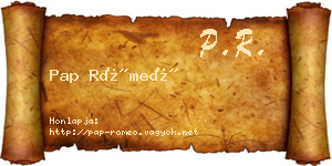 Pap Rómeó névjegykártya