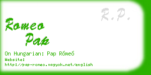 romeo pap business card
